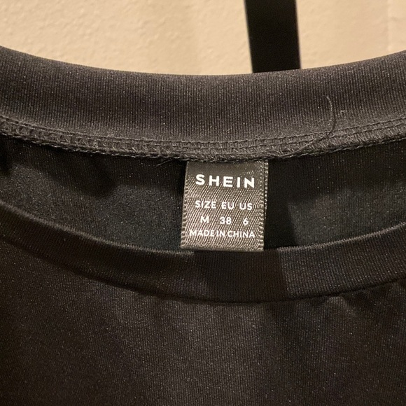 SHEIN Black Asymmetrical Ruffle Blouse NWOT - Picture 2 of 3